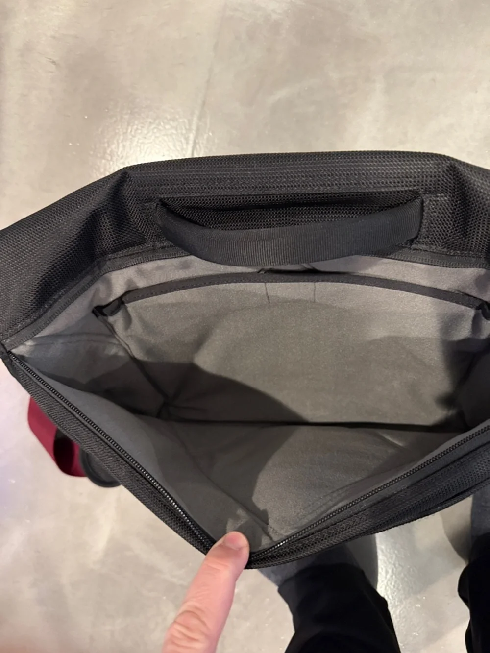 Timbuk2 Black Messenger Bag with Red Accents